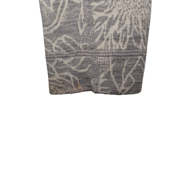 Smartwool Women's Large Thermal Merino Quarter Zip Base Layer Gray Floral - Picture 9 of 13